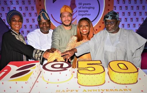L-R: Legal & Corporate Affairs Director, International Breweries PLC (IBPLC), Mrs Temitope Oguntokun; commissioner for commerce and industry, Ogun State, Kikelomo Longe; Chairman of the Board, International Breweries PLC, HRM Nnaemeka Alfred Achebe; Sp...