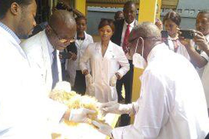 Mr Ben Agama, Permanent Secretary, Delta Ministry of Agriculture and Natural Resources vaccinating a dog during a flag off of the 2021 Annual Anti-Rabies Awareness and Immunization at the State Government Veterinary Clinic, on Thursday in Asaba  Pix by...
