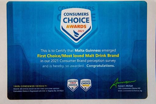 Malta Guinness wins Consumers Choice awards