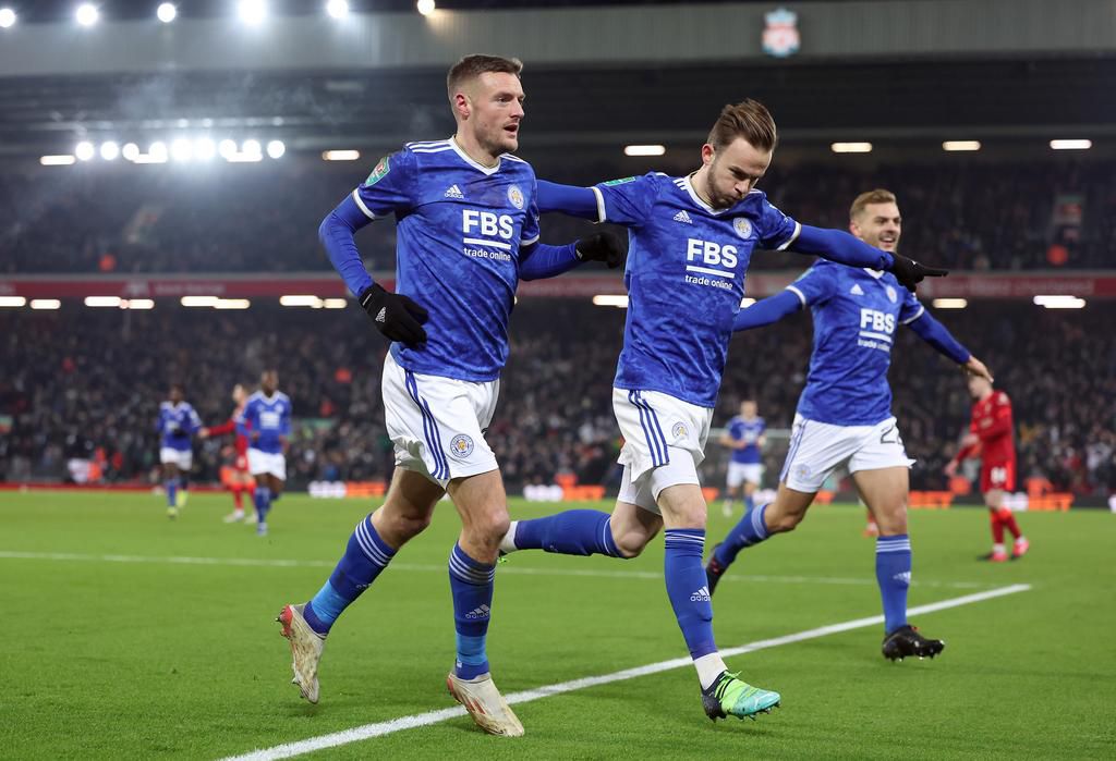 Jamie Vardy's brace proved not to be enough for the Foxes.