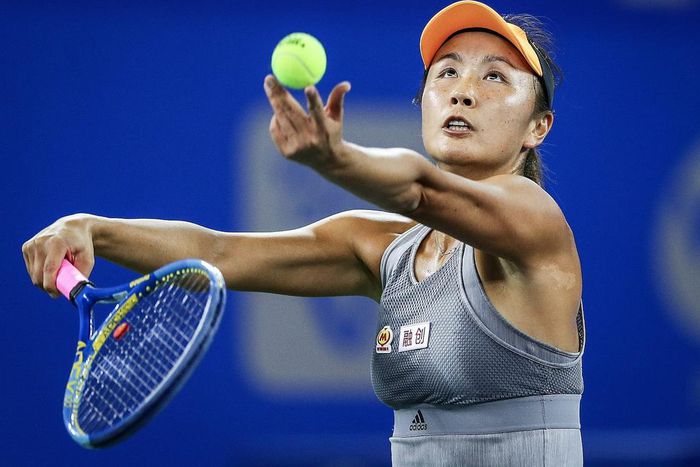 Peng Shuai at the Wuhan Open tennis tournament in 2019.