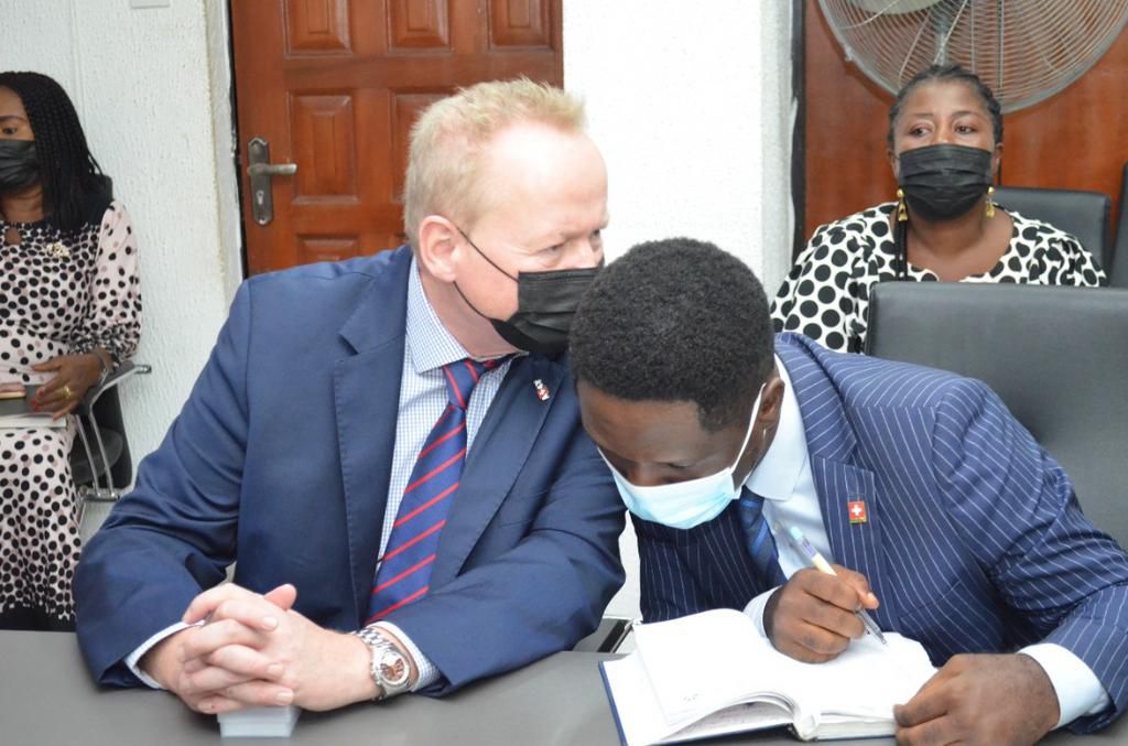 Meeting of H.E. Ambassador Georg Steiner, Swiss Ambassador to Nigeria with H.E. Dr. Ogbonnaya Onu to discuss the inaugural Swiss-Nigerian Innovation Forum