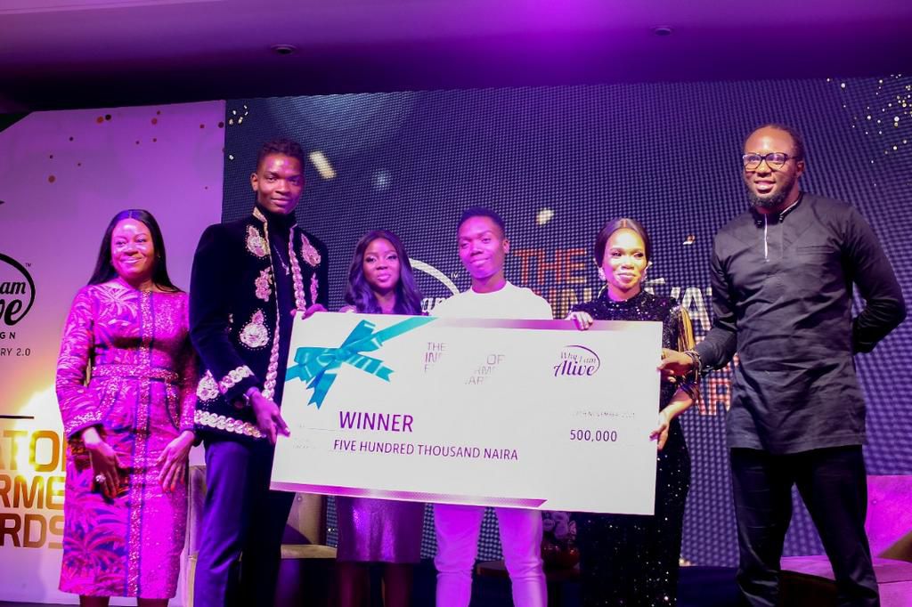 Why I Am Alive Initiative hosts innovators empowerment and awards, 4 Nigerian startups funded, Hanu Fejiro Agbodje receives award