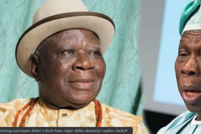 Obasanjo (Right) and Clark (Punch newspaper)