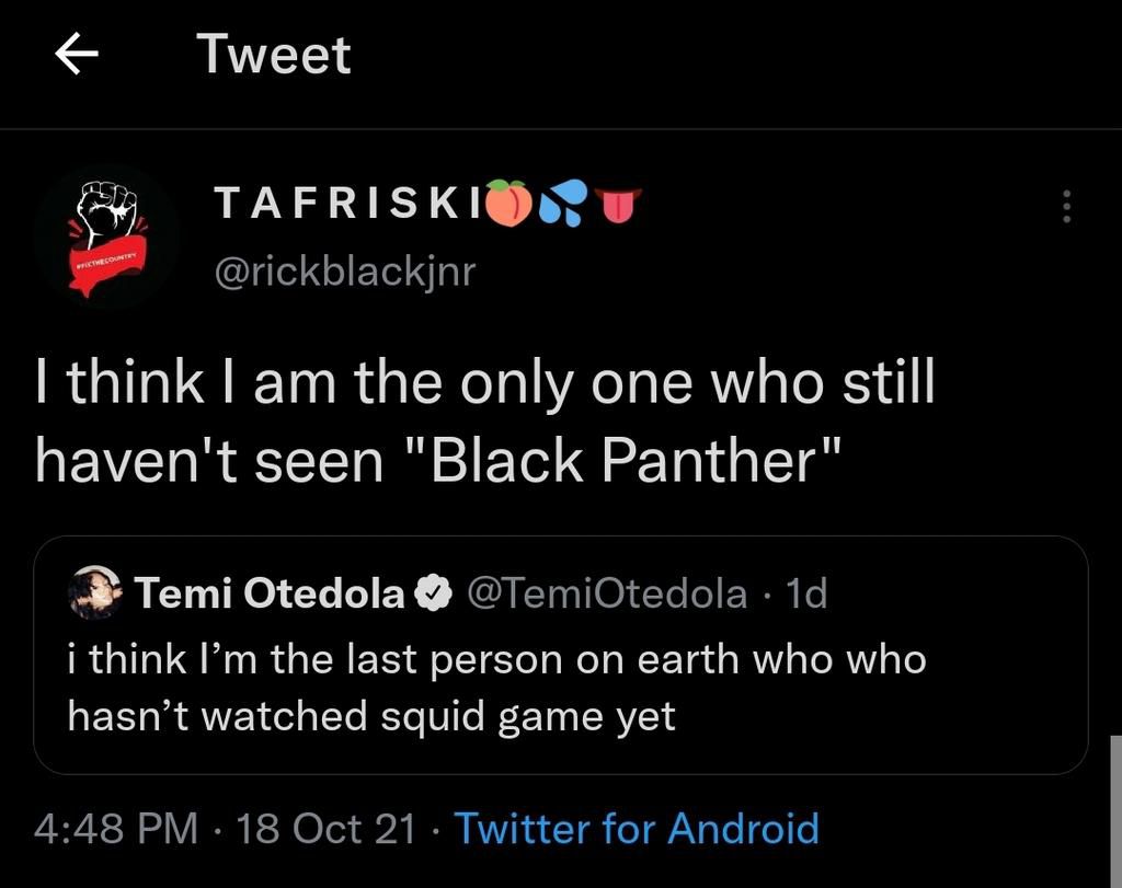 Temi Otedola Twitter replies [Twitter]