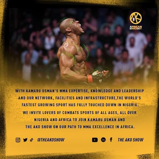 UFC Welterweight World Champion Kamaru Usman joins 5Five4Four Limited, the owner and developer of the African KnockOut (AKO)