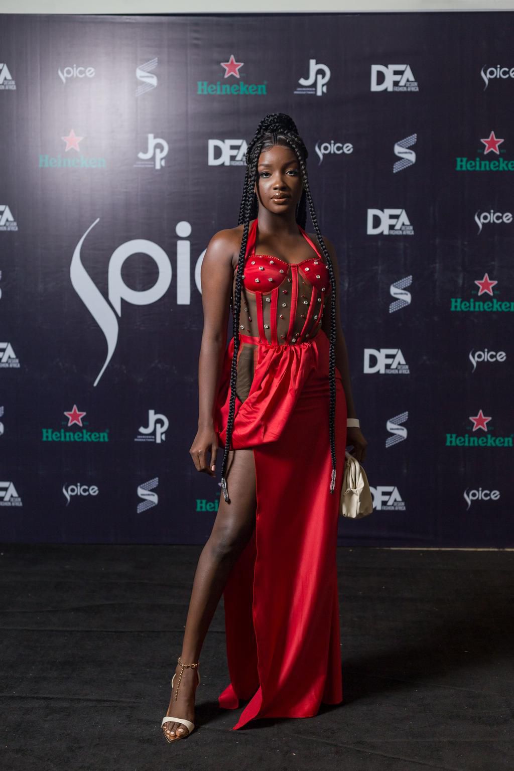 Saskay of BBNaija at DFA black carpet
