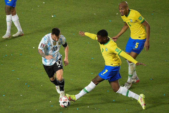 Lionel Messi (left) was unable to inspire Argentina to victory pon his return to the starting line-up in a tight clash with Brazil
