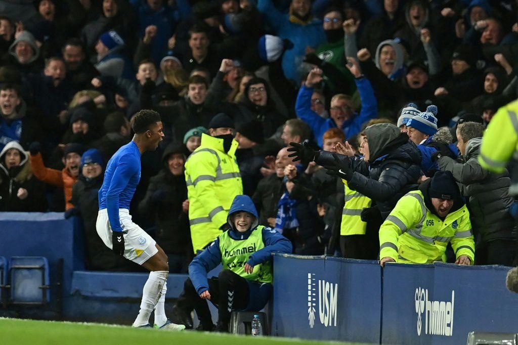 Demarai Gray (left)scored Everton's stoppage time winner against Arsenal
