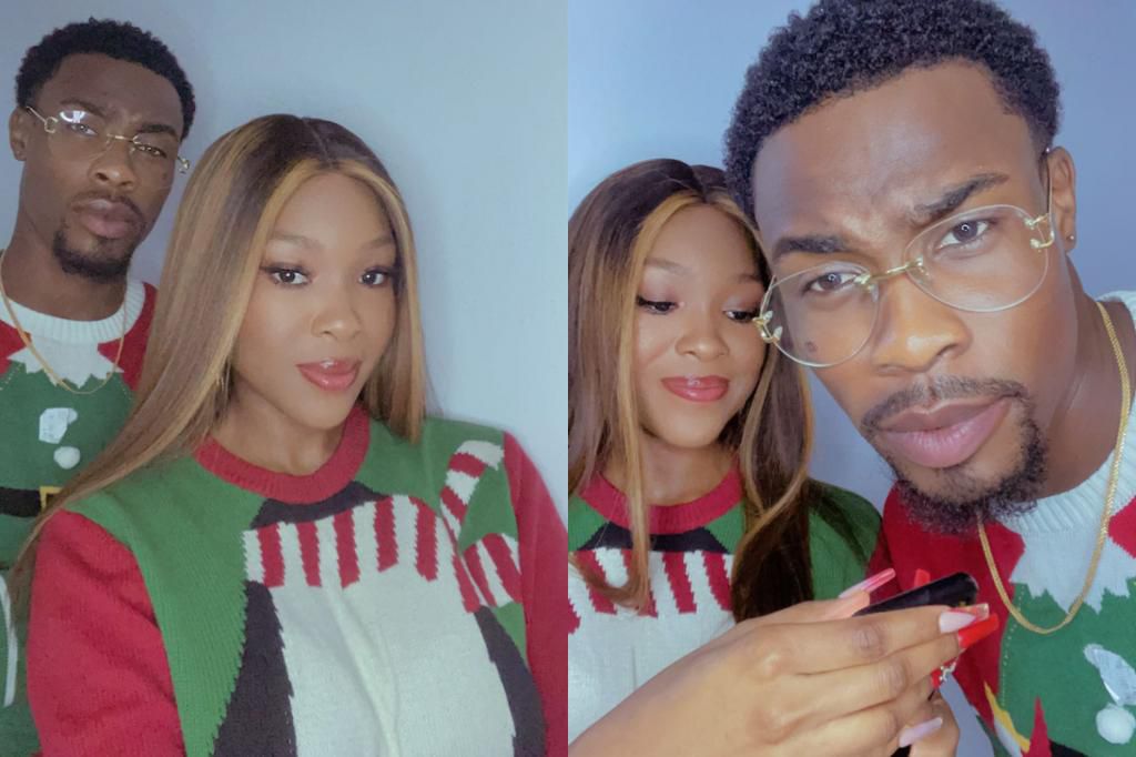 Vee and Neo from Big Brother Naija wearing matching sweaters [ghgossip]