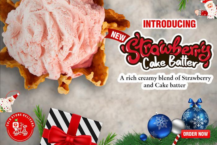 Cold Stone brings the festive vibes with the new Strawberry Cake Batter Flavour and 12 days of Christmas Spe