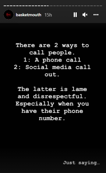 The comedian gives his two cent about the idea of calling out people on social media.