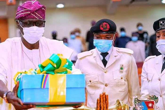 Lagos State Governor, Mr Babajide Sanwo-Olu presenting 2022 Budget to the State House of Assembly at the Assembly Complex, Alausa, Ikeja on Wednesday, Nov 24.
