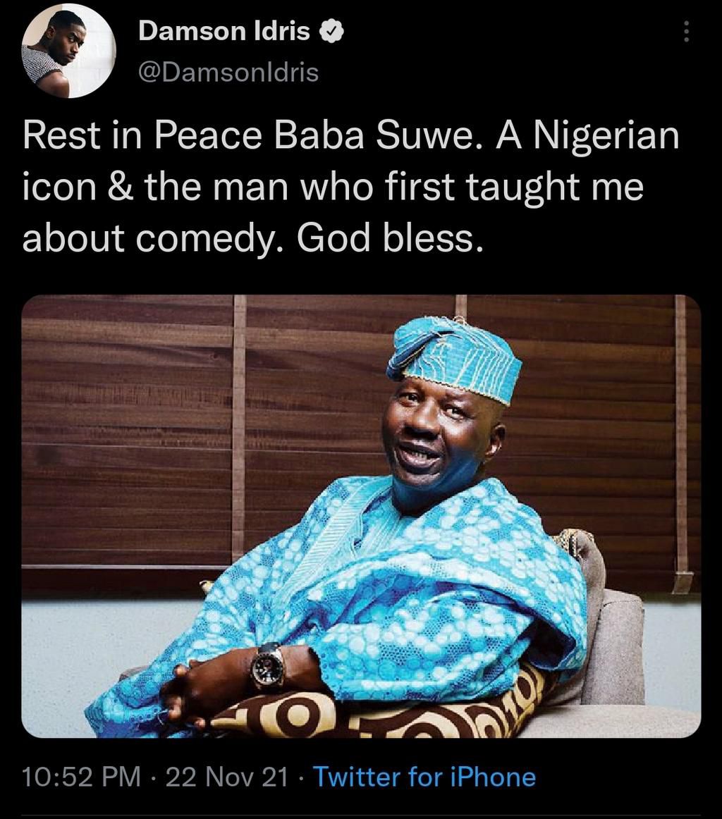 Damson Idris' tweet [Twitter]