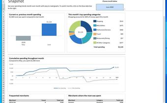 Money in Excel can display your total dining out budget, among other categories.