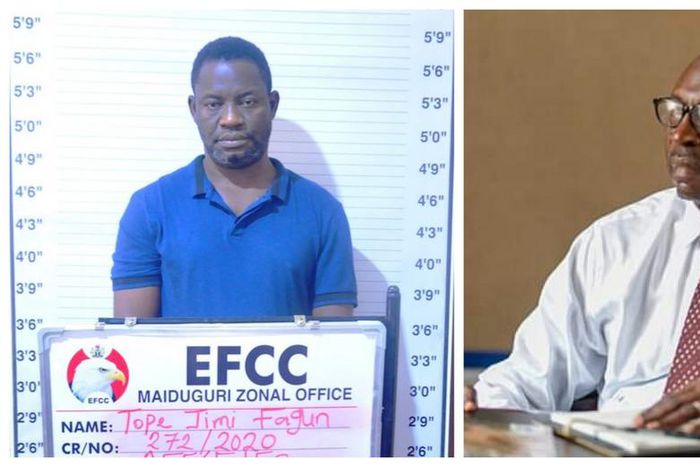 Tope Jimi Fagun (left) allegedly impersonated Osagie Ize-Iyamu (right) who contested in the 2020 Edo