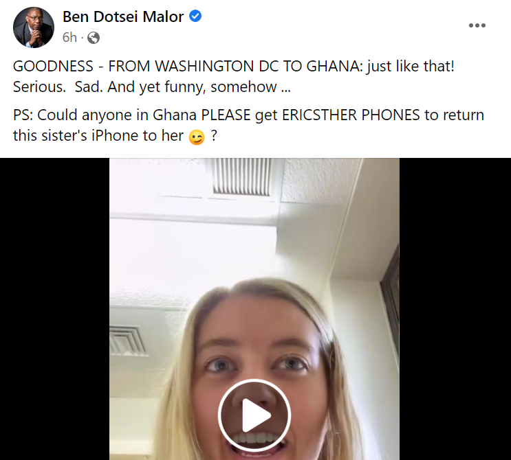 Get ERICSTHER PHONES in Ghana to return Cassidy’s iPhone to her – Ben Dotsei Malor appeals