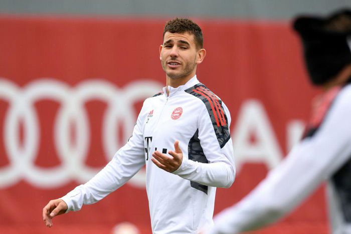France defender Lucas Hernandez training with Bayern Munich on Tuesday