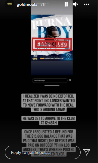 Gold Moola and Emmanuel Uzoh vs Burna Boy and Bose Ogulu. (Instagram/GoldMoola)