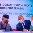 Vice President Yemi Osinbajo (L) and Ivorian Prime Minister, Patrick Achi (R) at the 2nd-session of the joint commission between Cote D'Ivoire and Nigeria in Abidjan. [Presidency]