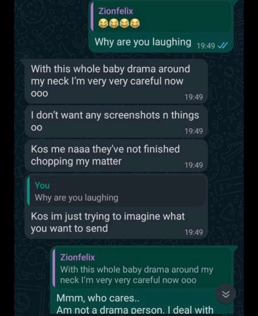 Zionfelix’s chat leaks