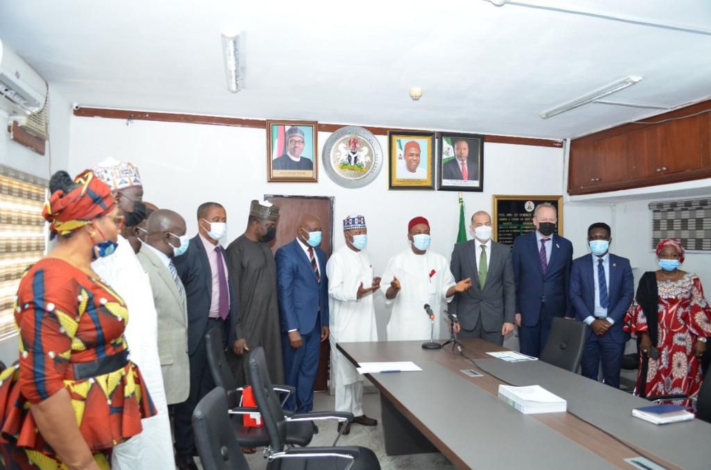 Meeting of H.E. Ambassador Georg Steiner, Swiss Ambassador to Nigeria with H.E. Dr. Ogbonnaya Onu to discuss the inaugural Swiss-Nigerian Innovation Forum