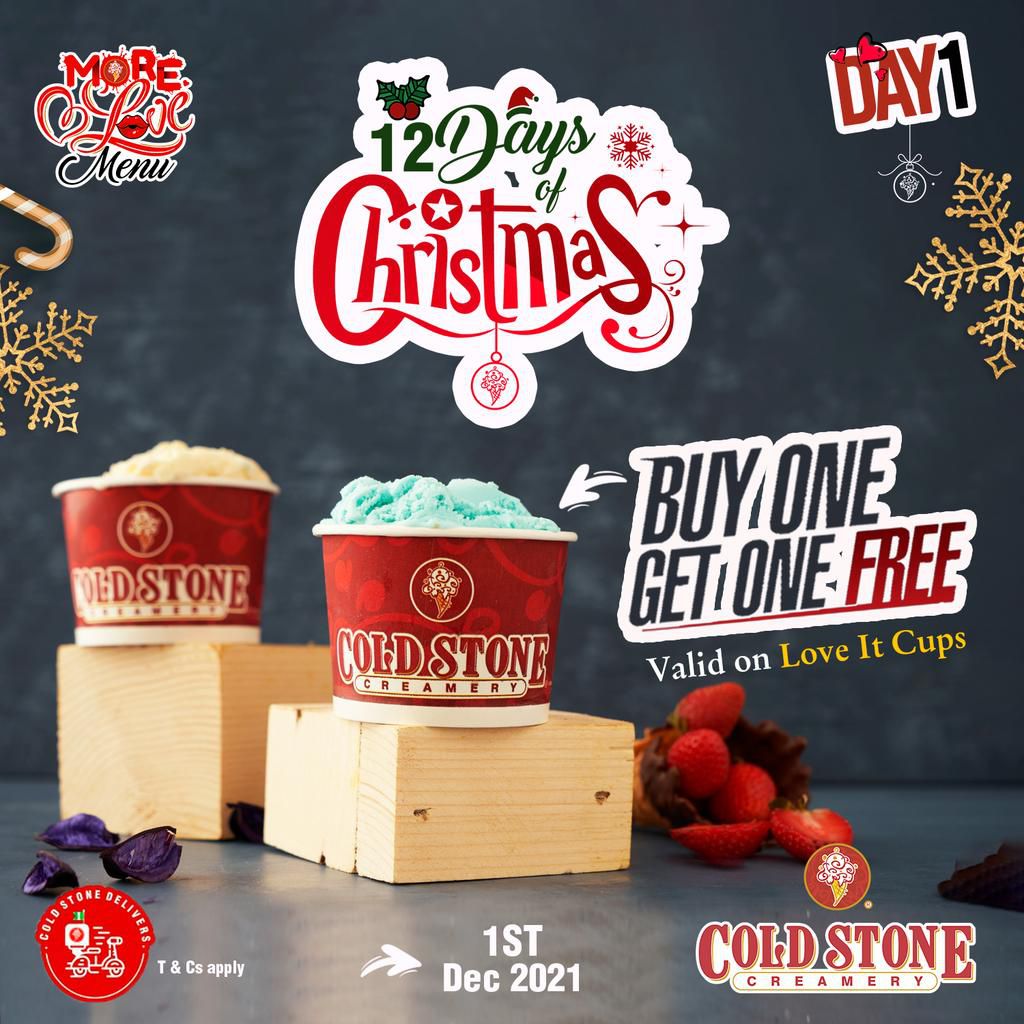 Cold Stone brings the festive vibes with the new Strawberry Cake Batter Flavour and 12 days of Christmas Spe