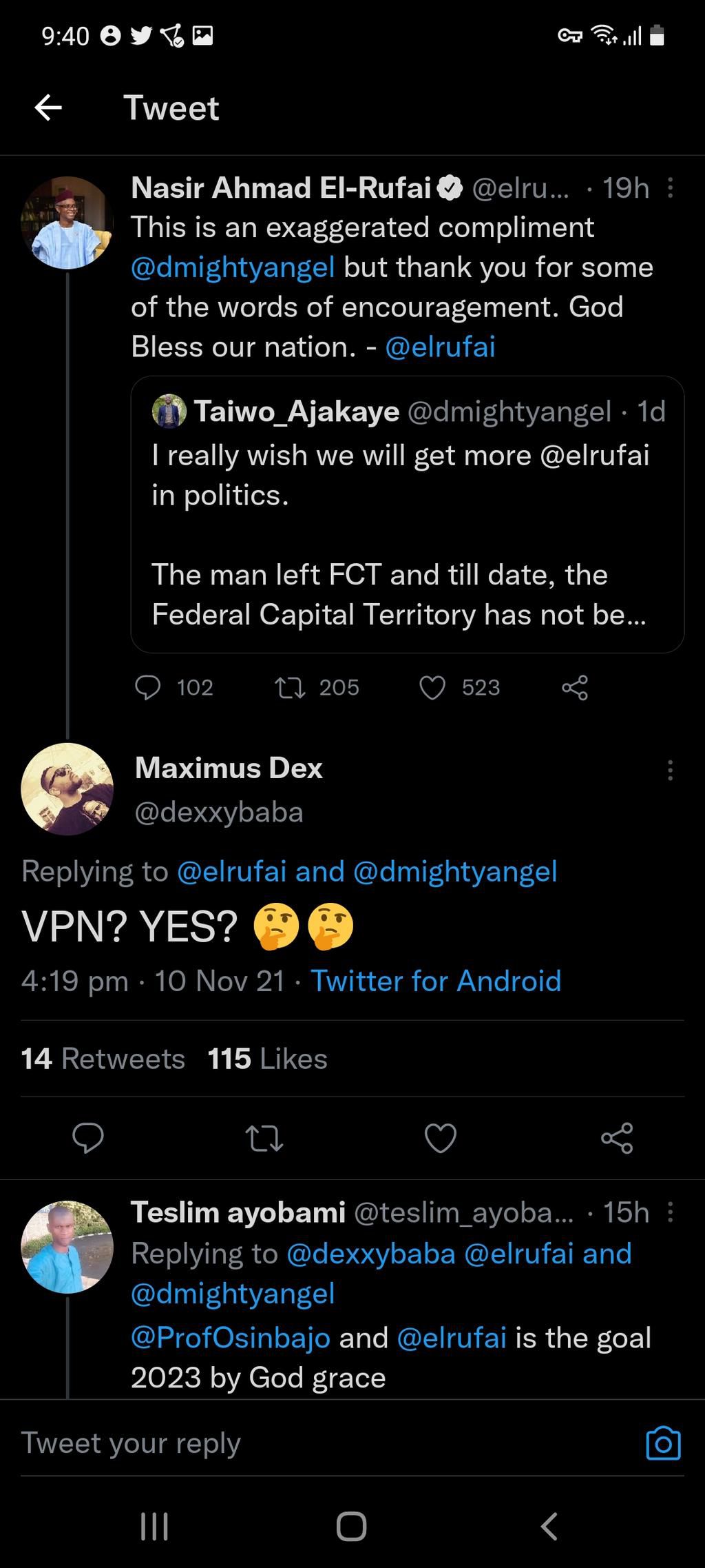 Screenshot of Gov El-Rufai's tweet