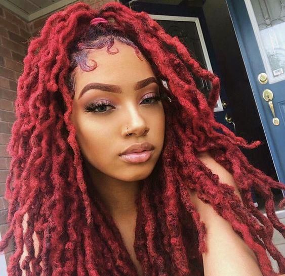 Steaming red locs are delightful [pinterest]