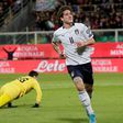 Nicolo Zaniolo celebrates after scoring for Italy. [sportsmole]