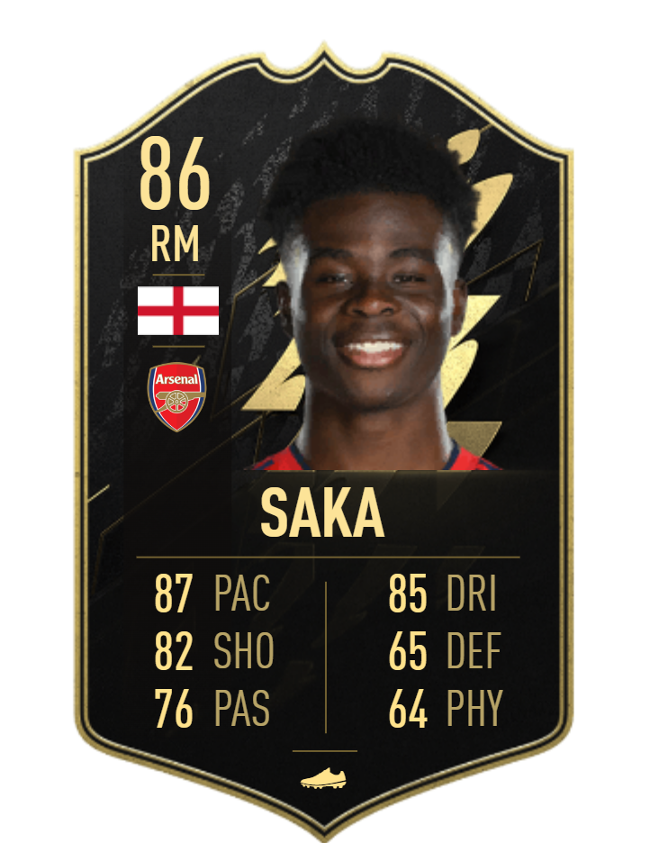 Bukayo Saka FIFA TOTW Card