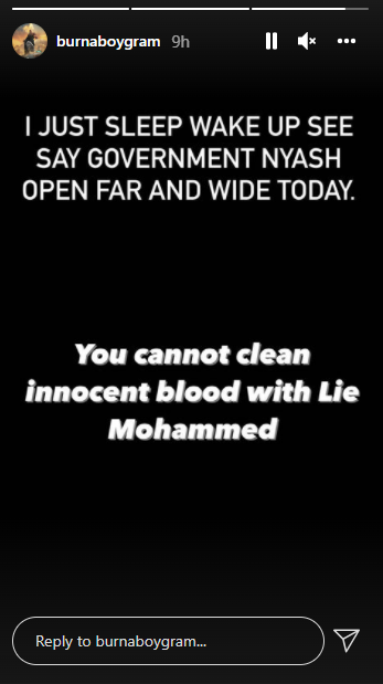 Burna Boy reacts to Lagos panel report indicting Army in Lekki shooting