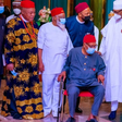 President Muhammadu Buhari with Igbo leaders led by First Republic parliamentarian and Minister of Aviation, Mbazulike Amaechi (seated) at the State House, Abuja on Friday, November 19, 2021. ( Buhari Sallau /Facebook)