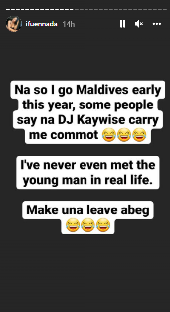 The reality TV star says DJ Kaywise wasn't responsible for her trip to the Maldives.