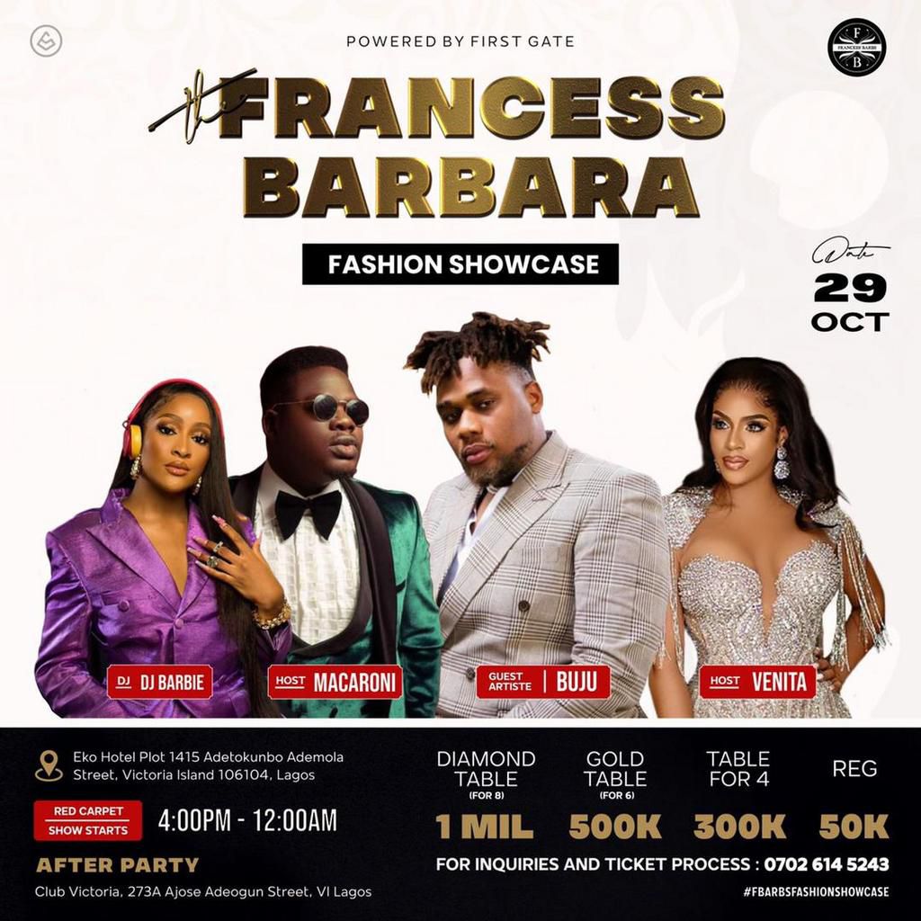 The Francess Barbara Fashion Showcase. (TBD)