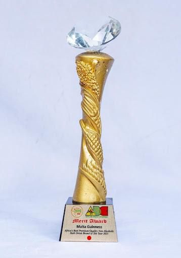 Malta Guinness receiving the Africa’s Best Premium Quality Non-Alcoholic Malt Drink of the year.