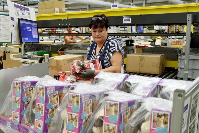 An Amazon logistics center.