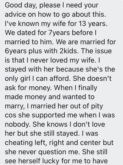 Take GHC745k & accept divorce – Man says he married his wife because she was affordable but he’s now rich