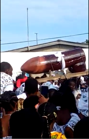 Penis-shaped coffin
