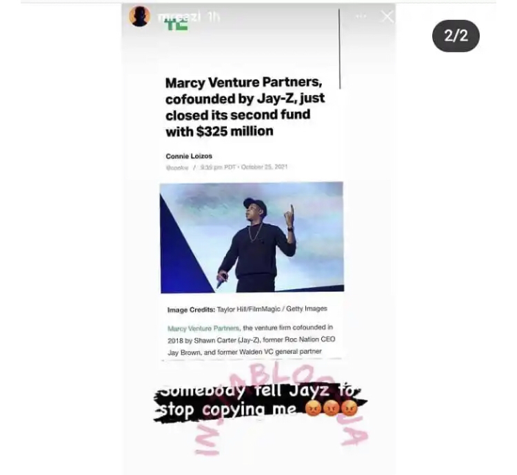 Mr Eazi warns Jay-Z to stop copying him