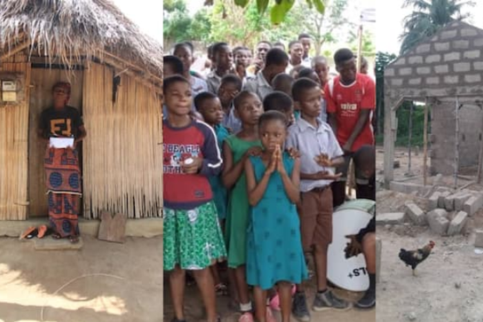 Primary school pupils contribute to building single room for mother of mate who died of tumour