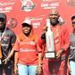 L-R: MD/CEO, International Breweries PLC (IBPLC), Hugo Rocha; Budweiser Smooth FC Team Manager, Osinachi Egbuche, Marketing Director, International Breweries Plc (IBPLC), Tolulope Adedeji, Budweiser Kings FC Team Manager, Segun John; and Marketing Mana...