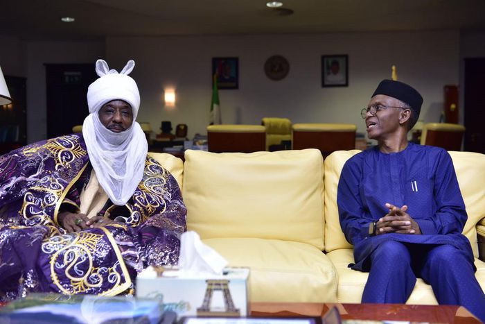 Former Emir of Kano Muhammadu Sanusi II visits Governor Nasir El-Rufai of Kaduna State. (TheNation)