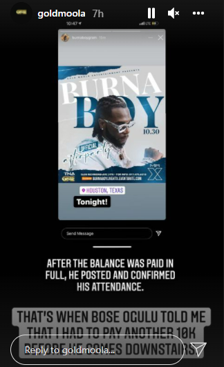 Gold Moola and Emmanuel Uzoh vs Burna Boy and Bose Ogulu. (Instagram/GoldMoola)