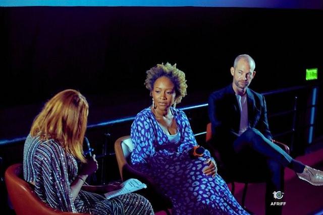 Amazon's Ukonwa Kuzi-Orizu Ojo and James Farrell at AFRIFF [Instagram/ukonwaojo]