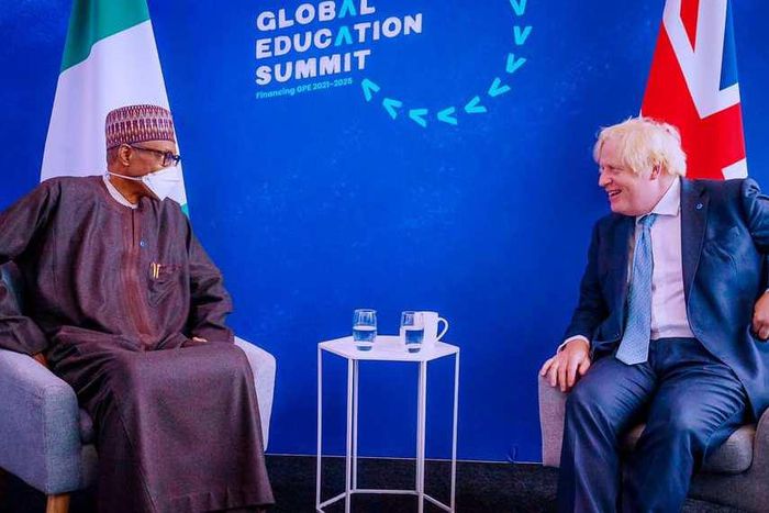President Muhammadu Buhari and UK Prime minister, Boris Johnson .