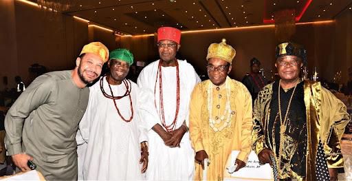 L-R: Legal & Corporate Affairs Director, International Breweries PLC (IBPLC), Mrs Temitope Oguntokun; commissioner for commerce and industry, Ogun State, Kikelomo Longe; Chairman of the Board, International Breweries PLC, HRM Nnaemeka Alfred Achebe; Sp...