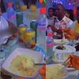 Couple serves ‘gari soaking’ to guests at wedding reception (video)