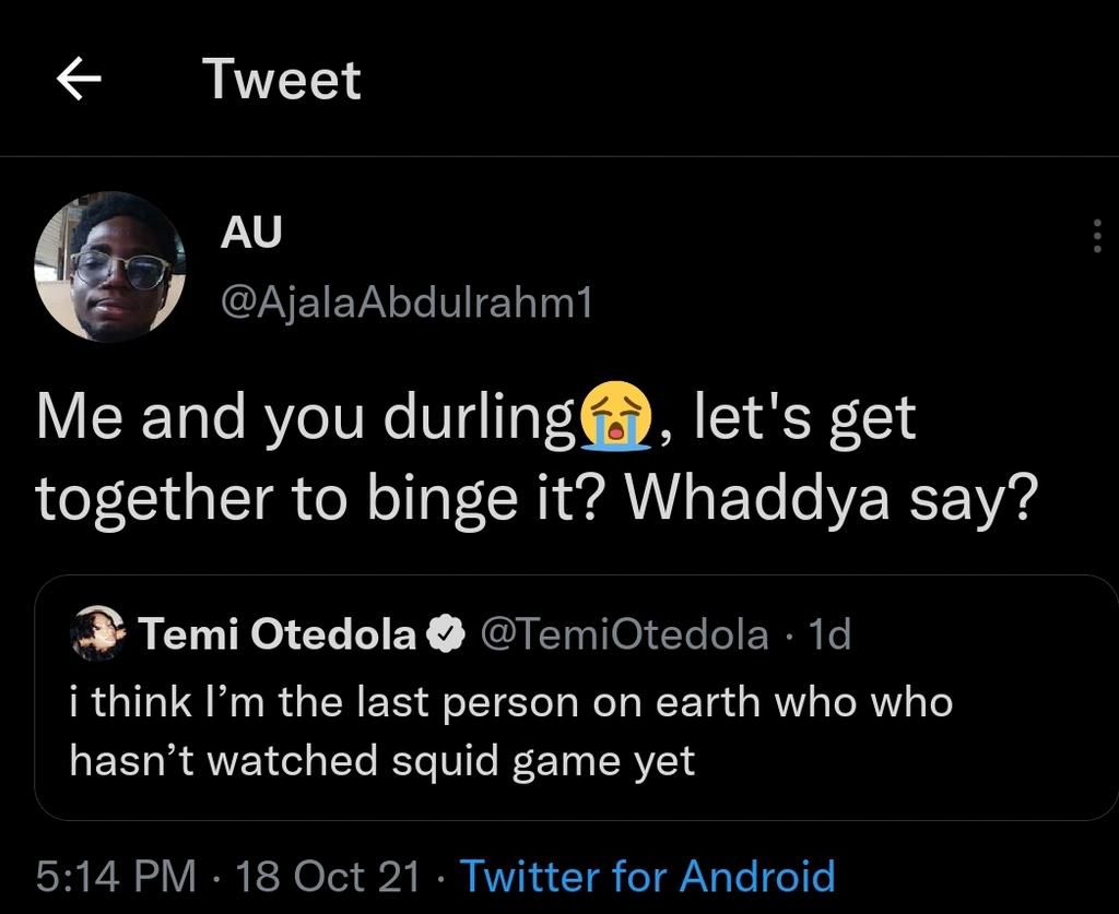 Temi Otedola Twitter replies [Twitter]