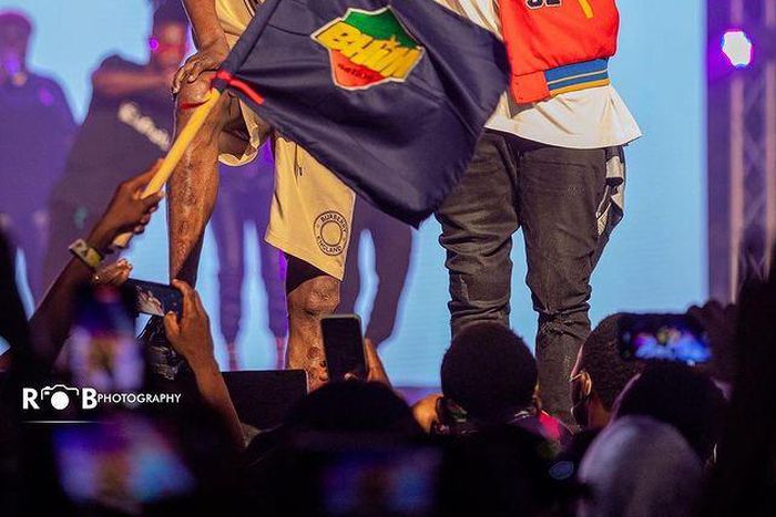 Stonebwoy and Beenie Man on stage